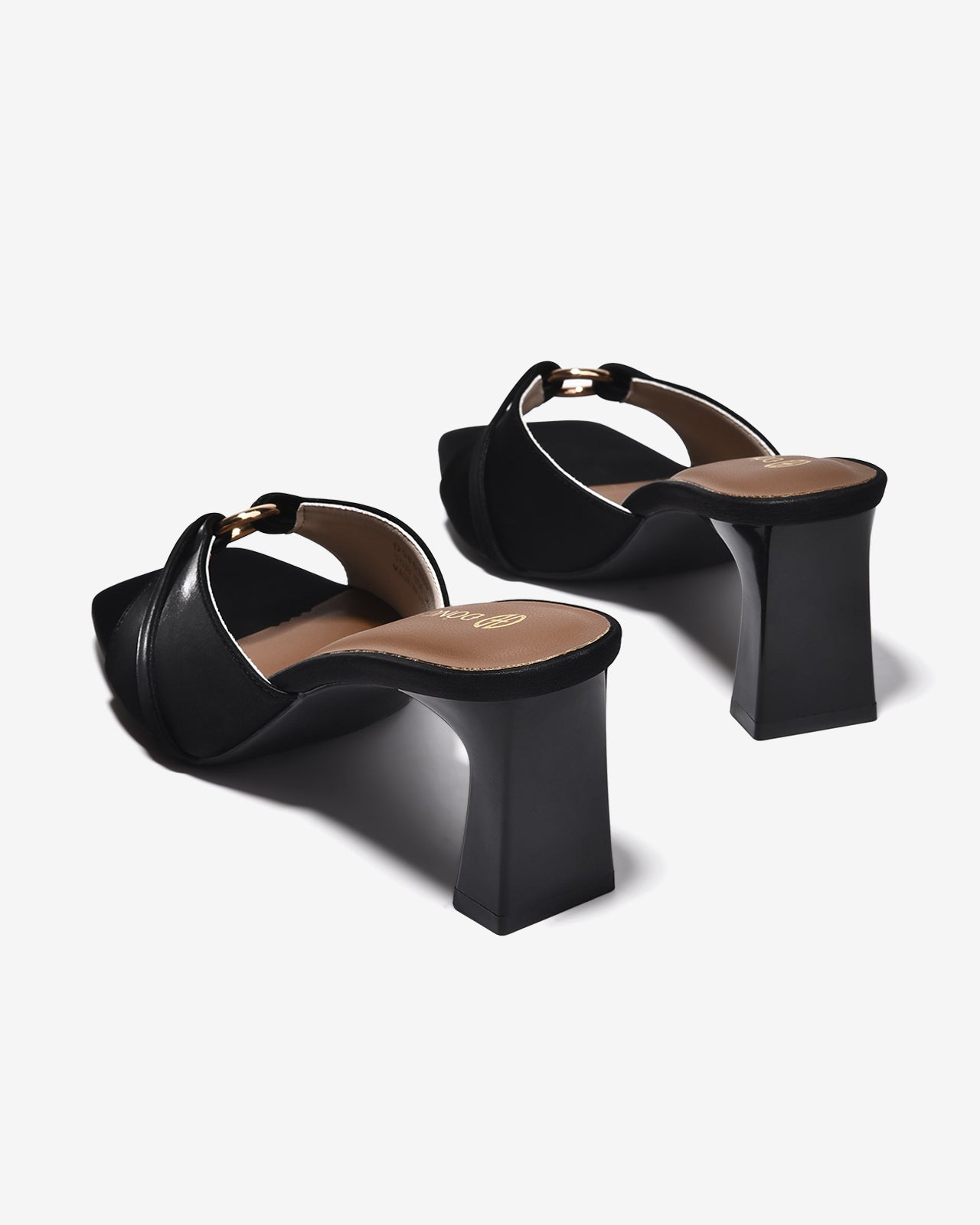 Dép Cao Gót Đông Hải Khóa Khoen Tròn-D5869Đen Color1