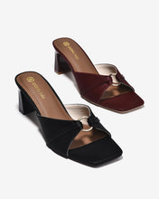 Dép Cao Gót Đông Hải Khóa Khoen Tròn-D5869-Đen Color1