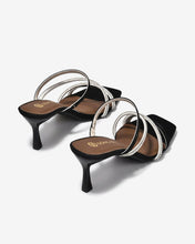 Dép Cao Gót Đông Hải 7cm Quai Mảnh Đính Đá-D5870Đen Color1