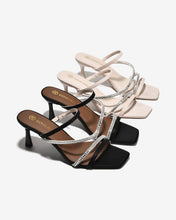 Dép Cao Gót Đông Hải 7cm Quai Mảnh Đính Đá-D5870Đen Color1