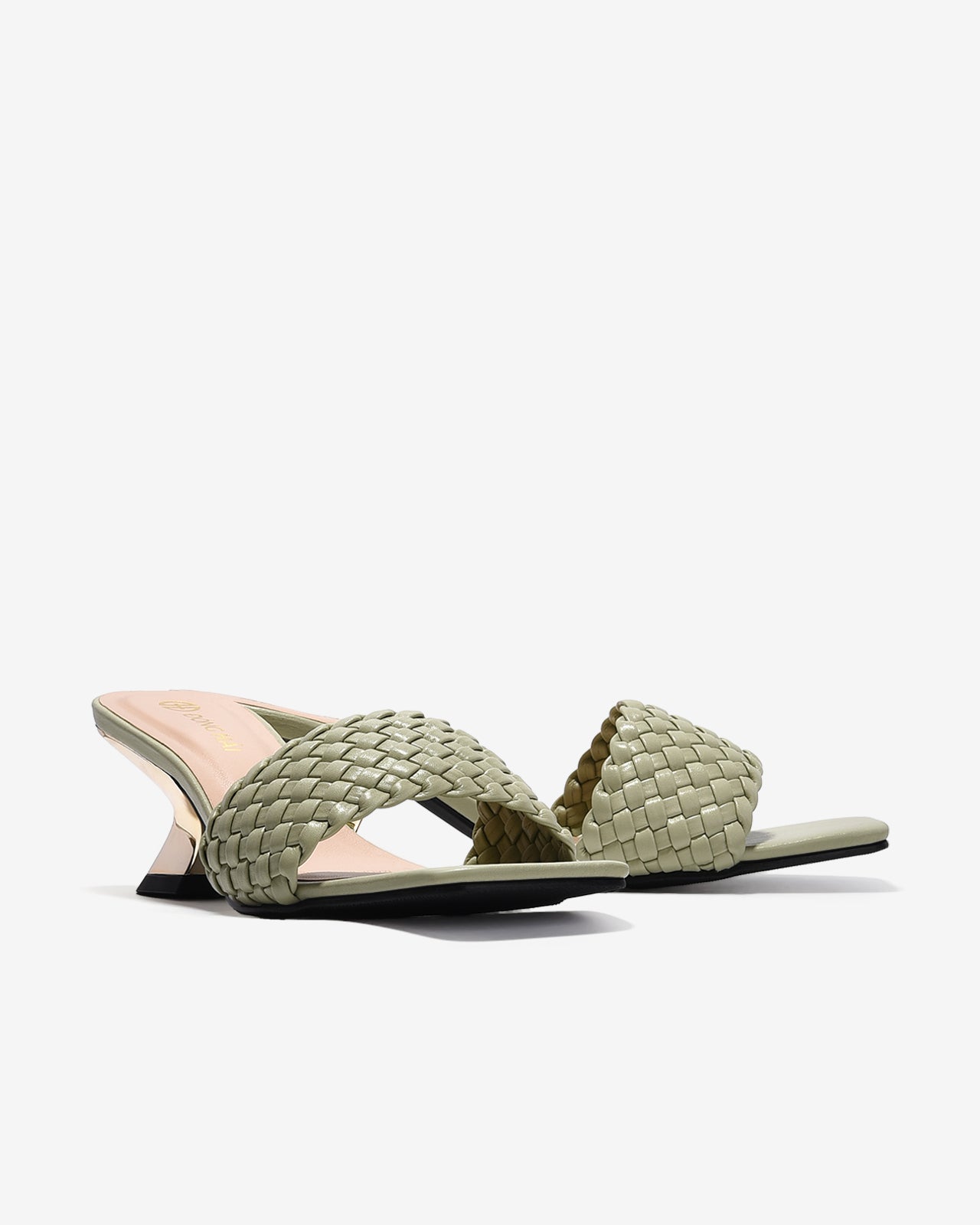 Dép Cao Gót Nữ Đông Hải Quai Đan Đế Ánh Kim-D5904-Xanh Lá Color1