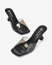 Dép Cao Gót Nữ Đông Hải Quai Bảng To Dập Logo-D5910-Đen Color1