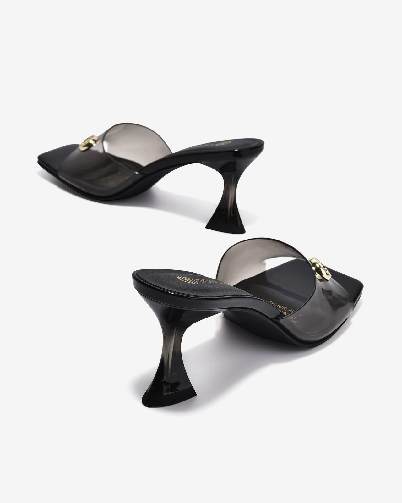 Dép Cao Gót Nữ Đông Hải Quai Bảng Ngang Dập Logo-D5910Đen Color1