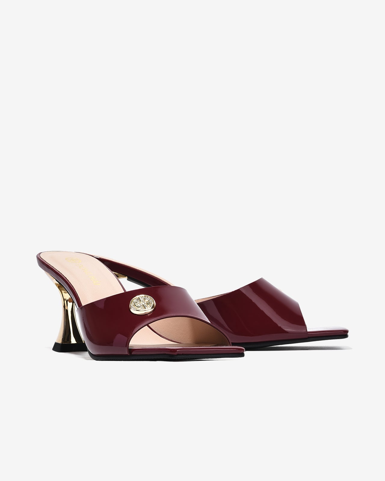 Dép Cao Gót Nữ Đông Hải Quai Bảng Ngang Dập Logo-D5910Đỏ Color1