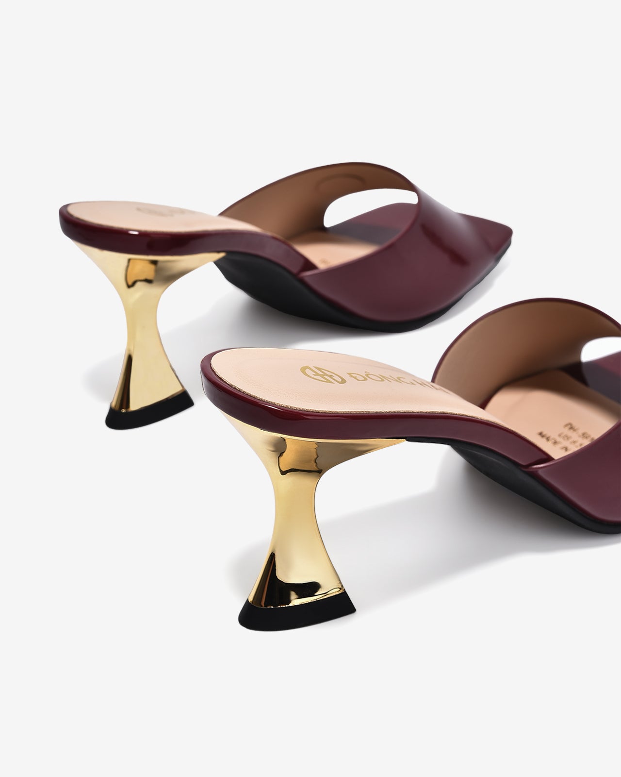 Dép Cao Gót Nữ Đông Hải Quai Bảng Ngang Dập Logo-D5910Đỏ Color1