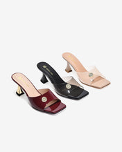 Dép Cao Gót Nữ Đông Hải Quai Bảng Ngang Dập Logo-D5910-Đỏ Color1