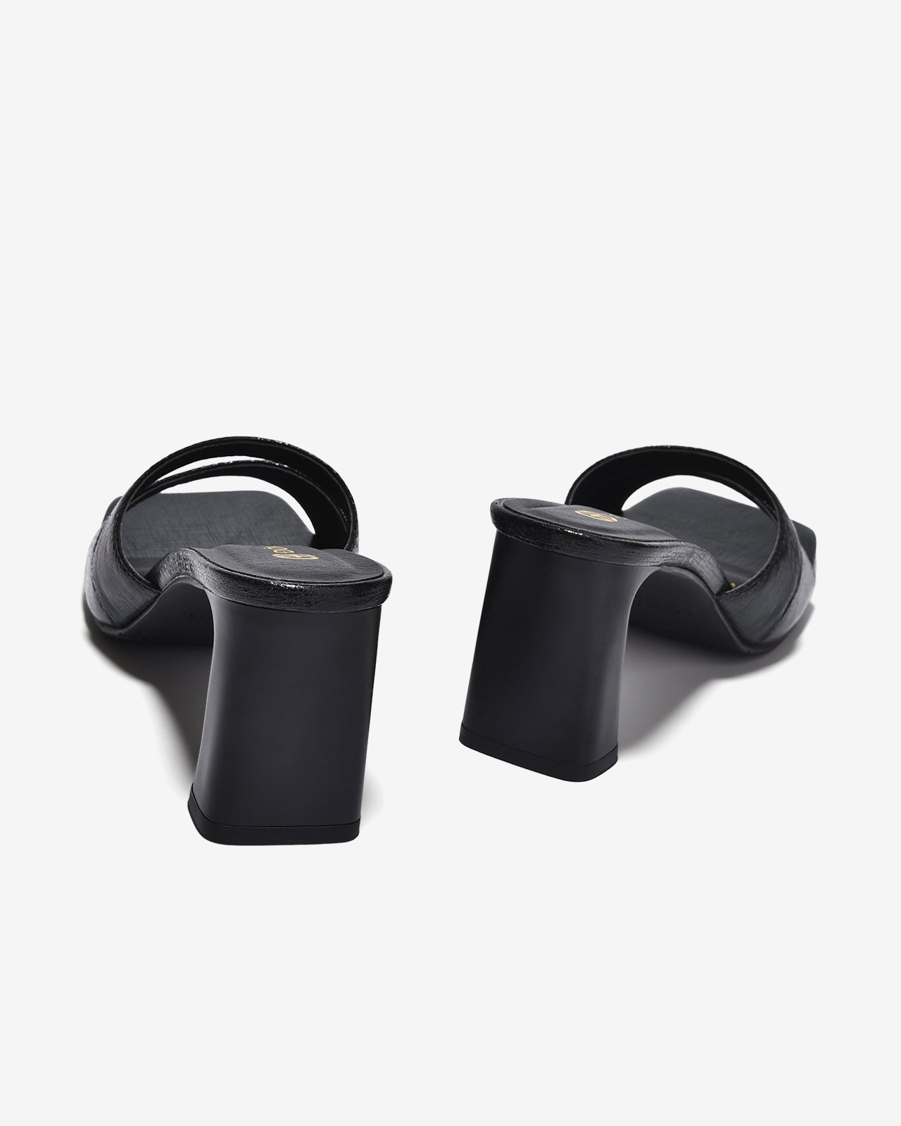 Dép Cao Gót Nữ Đông Hải Quai Ngang Cắt Phối Vân Da-D5914Đen Color1