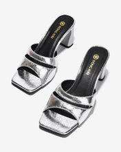 Dép Cao Gót Nữ Đông Hải Quai Ngang Cắt Phối Vân Da-D5914-Xám Color1