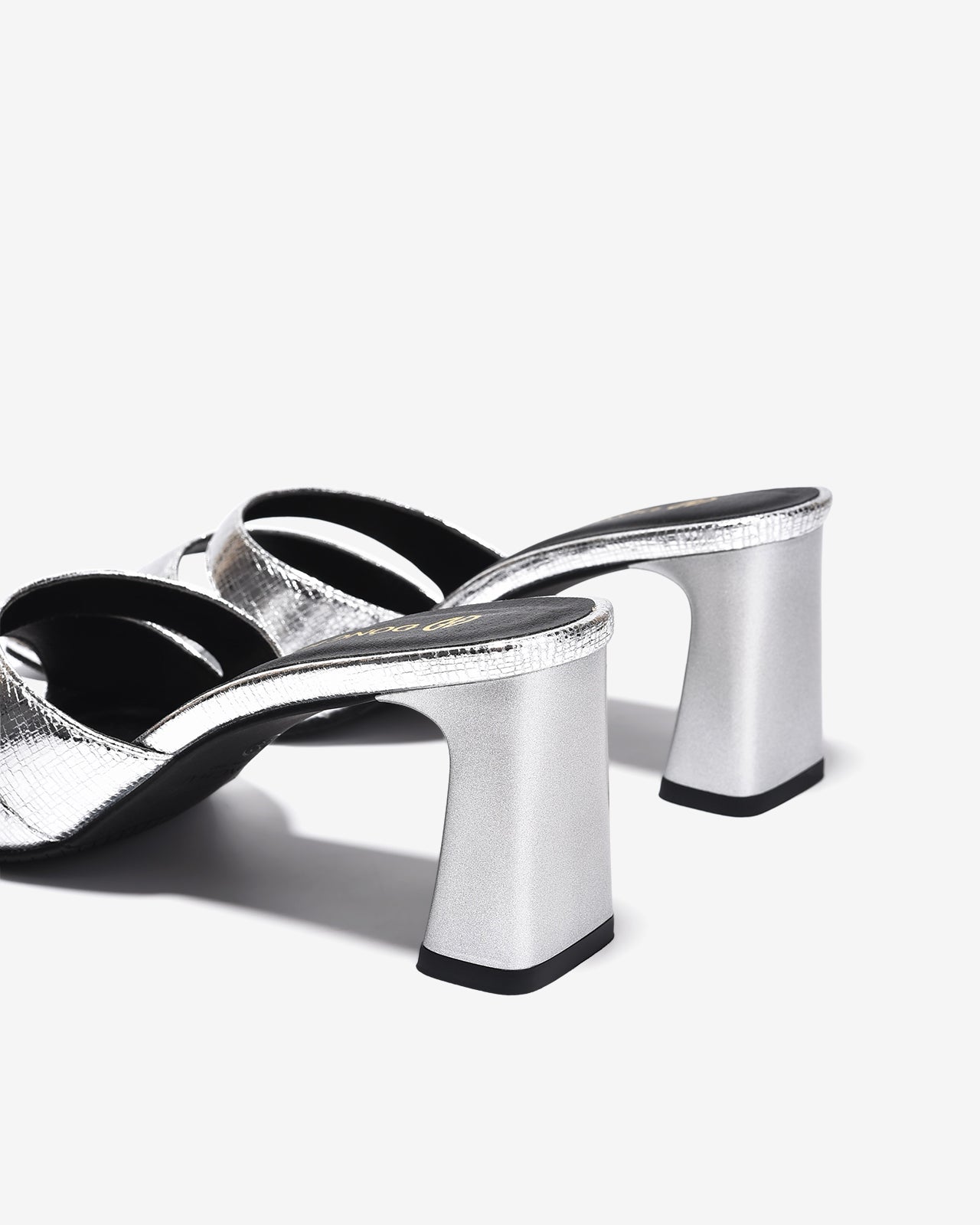 Dép Cao Gót Nữ Đông Hải Quai Ngang Cắt Phối Vân Da-D5914-Xám Color1