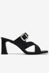 Dép Cao Gót Nữ Đông Hải 8cm Quai Chéo Đính Đá-D5922Đen Color1First