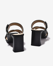 Dép Cao Gót Nữ Đông Hải 8cm Quai Chéo Đính Đá-D5922Đen Color1