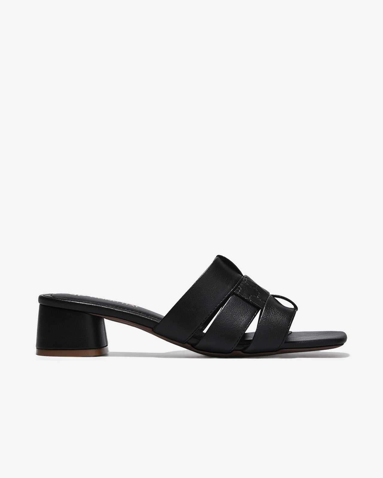 Dép Cao Gót Nữ Đông Hải Quai Đan Da Mềm-D7738Đen Color1First