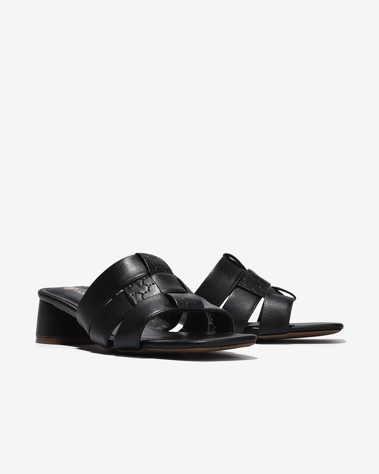 Dép Cao Gót Nữ Đông Hải Quai Đan Da Mềm-D7738Đen Color1