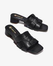 Dép Cao Gót Nữ Đông Hải Quai Đan Da Mềm-D7738Đen Color1