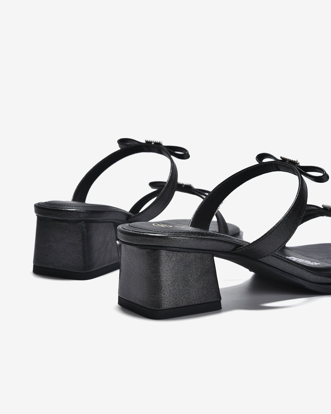 Dép Cao Gót Đông Hải Quai Mảnh Đính Nơ-D81T2Đen Color1