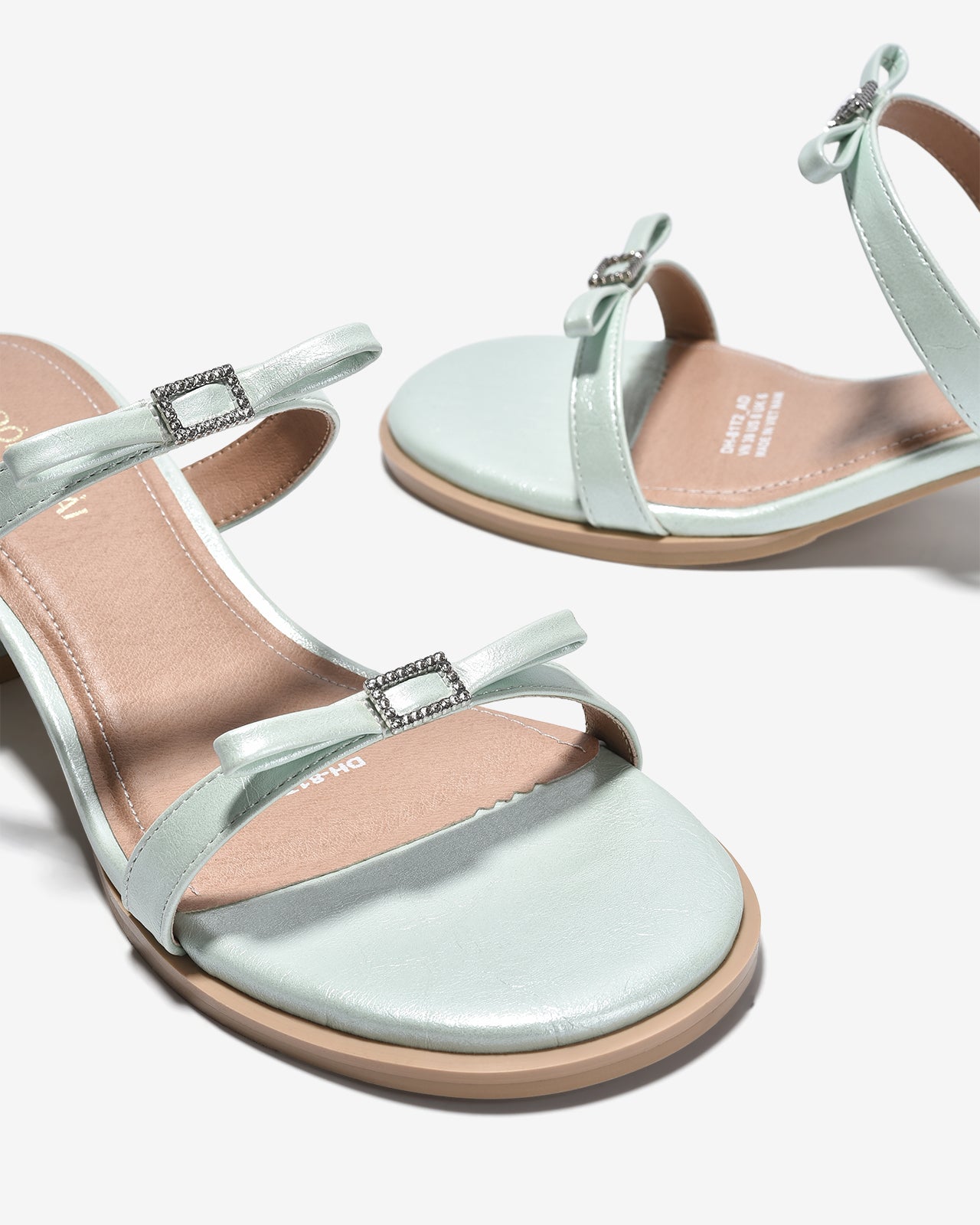 Dép Cao Gót Đông Hải Quai Mảnh Đính Nơ-D81T2-Xanh Lá Color1