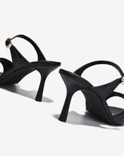 Dép Cao Gót Đông Hải Quai Đôi Ngang Khoá Đính Đá-D81U8Đen Color1