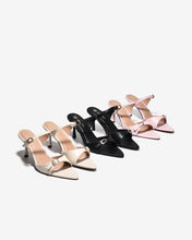 Dép Cao Gót Đông Hải Quai Đôi Ngang Khoá Đính Đá-D81U8Hồng Color1