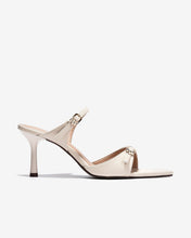 Dép Cao Gót Đông Hải Quai Đôi Ngang Khoá Đính Đá-D81U8Kem Color1First