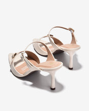 Dép Cao Gót Đông Hải Quai Đôi Ngang Khoá Đính Đá-D81U8Kem Color1