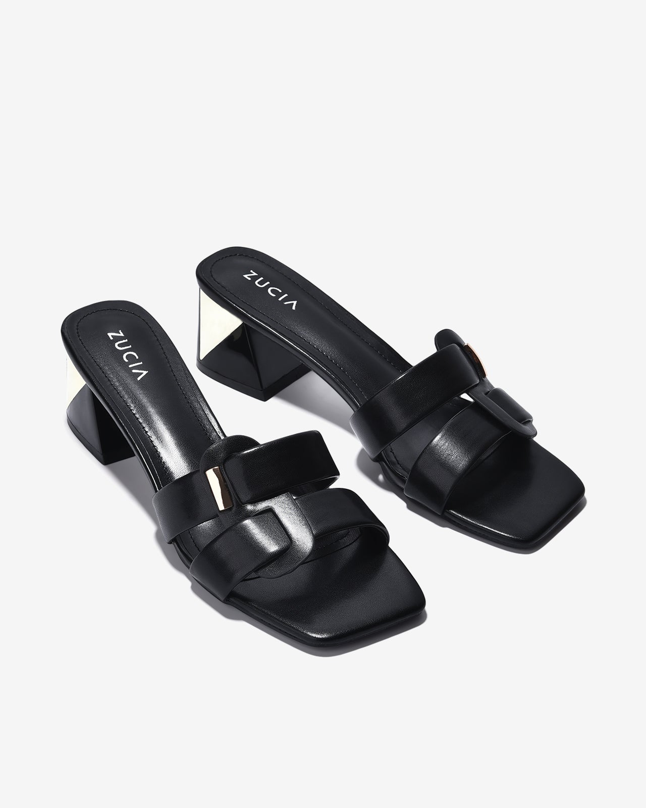 Dép Cao Gót Zucia Đế 6cm Cách Điệu-DHLG6Đen Color1