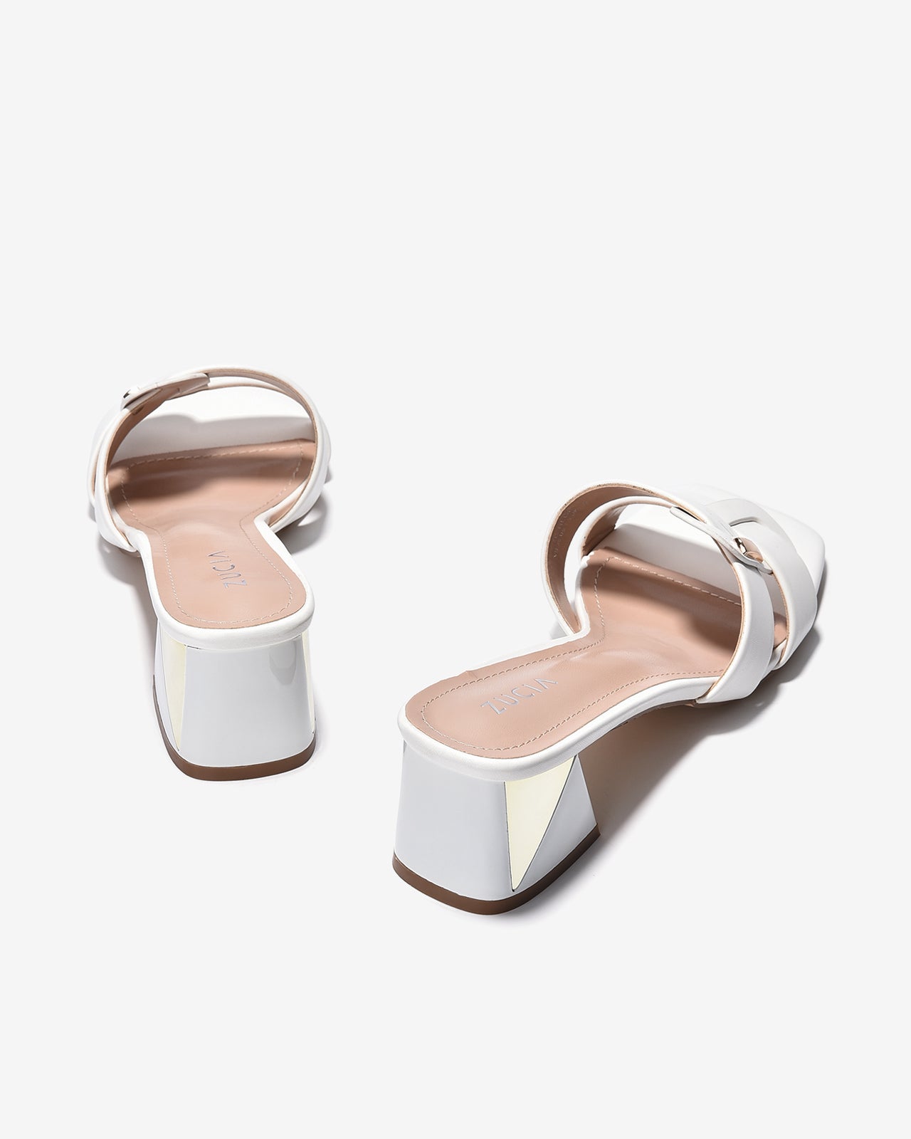 Dép Cao Gót Zucia Đế 6cm Cách Điệu-DHLG6Trắng Color1