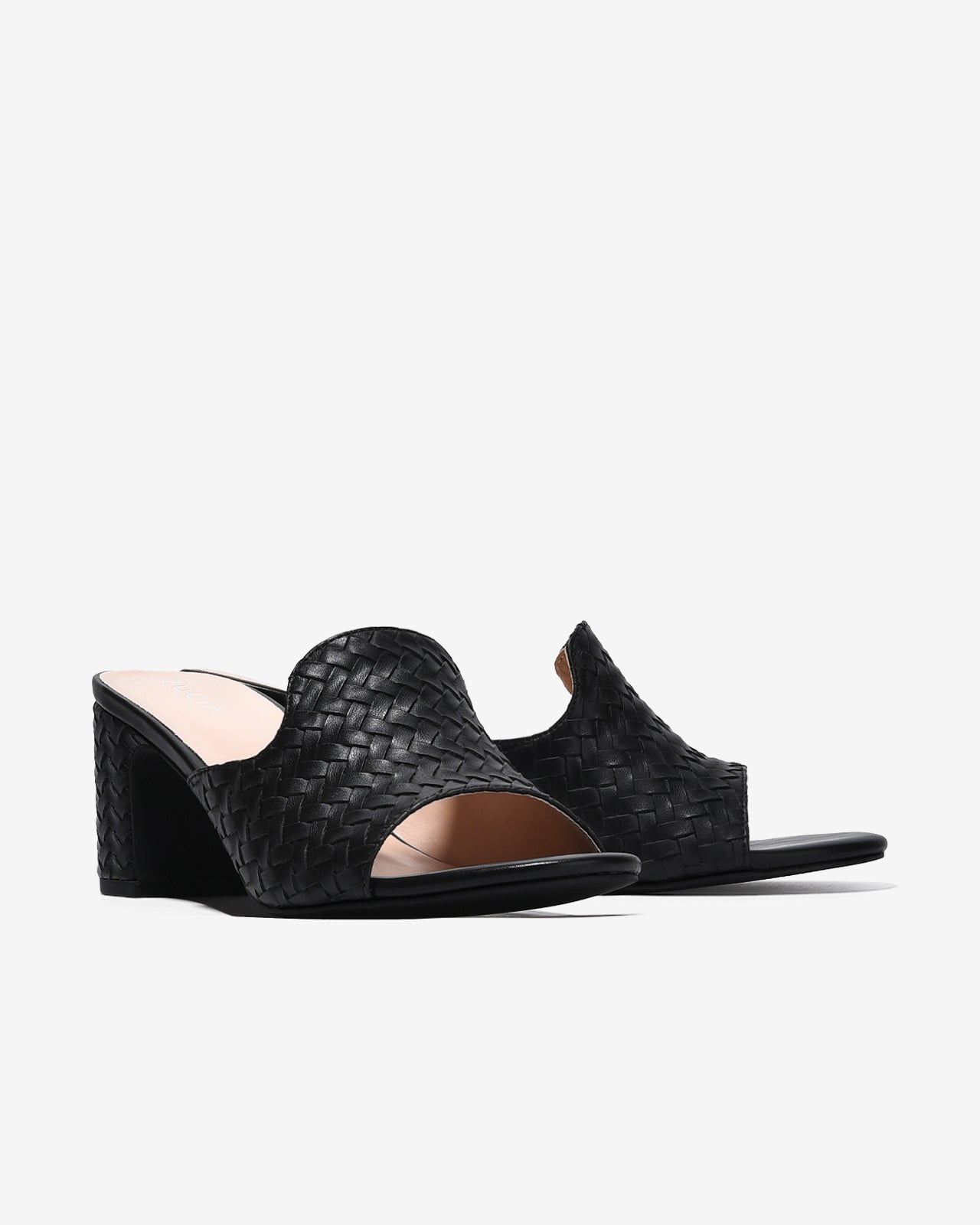 Dép Cao Gót Nữ Zucia Quai Đan Bảng To-DHLK4-Đen Color1