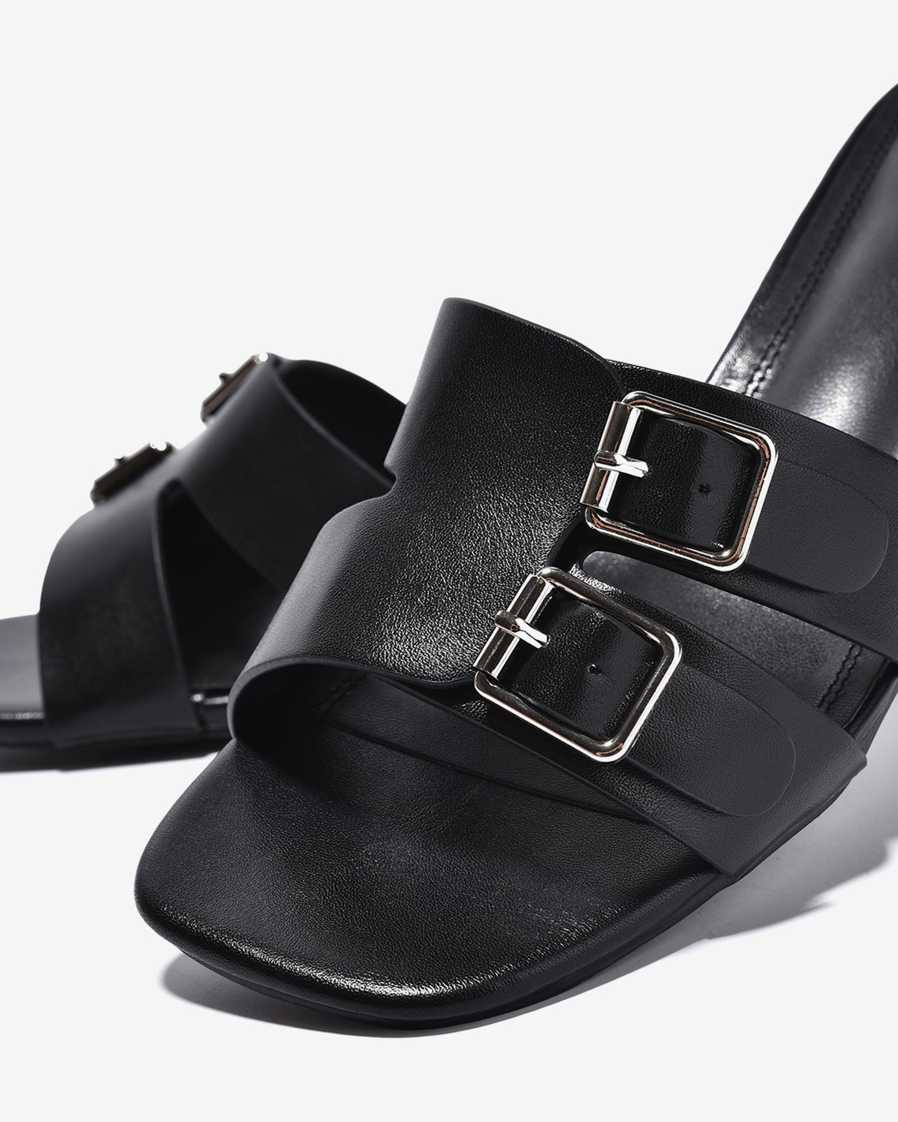 Dép Cao Gót Nữ Zucia Quai Khoá Đôi-DHLK5-Đen Color1