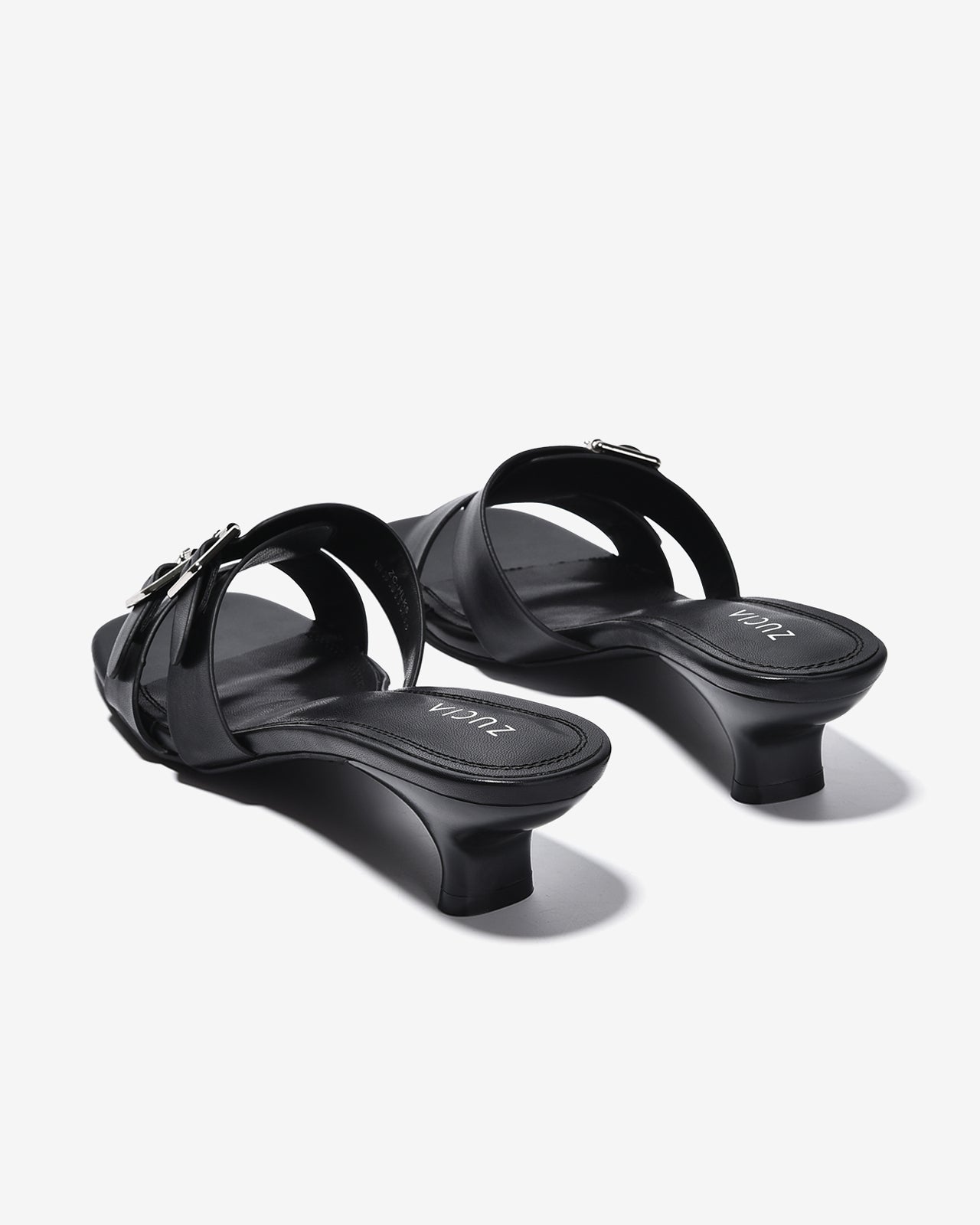 Dép Cao Gót Nữ Zucia Quai Khoá Đôi-DHLK5Đen Color1