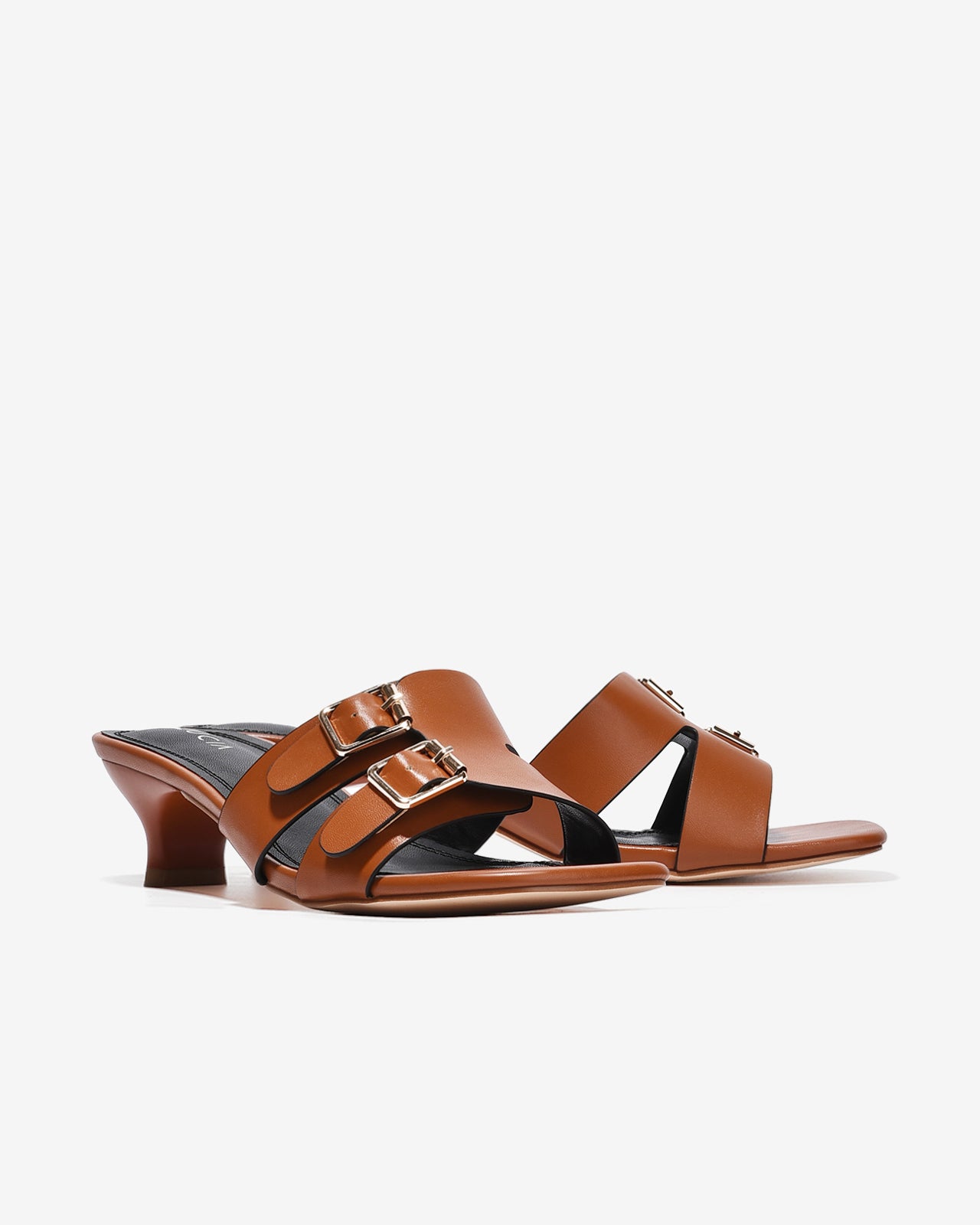 Dép Cao Gót Nữ Zucia Quai Khoá Đôi-DHLK5Nâu Color1