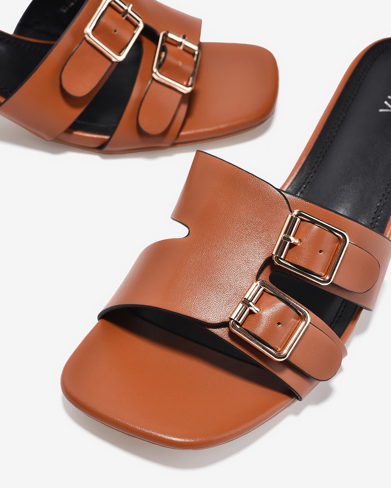 Dép Cao Gót Nữ Zucia Quai Khoá Đôi-DHLK5Nâu Color1