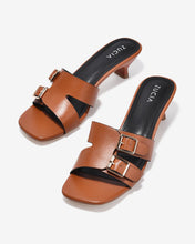 Dép Cao Gót Nữ Zucia Quai Khoá Đôi-DHLK5-Nâu Color1