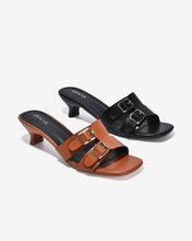 Dép Cao Gót Nữ Zucia Quai Khoá Đôi-DHLK5-Nâu Color1