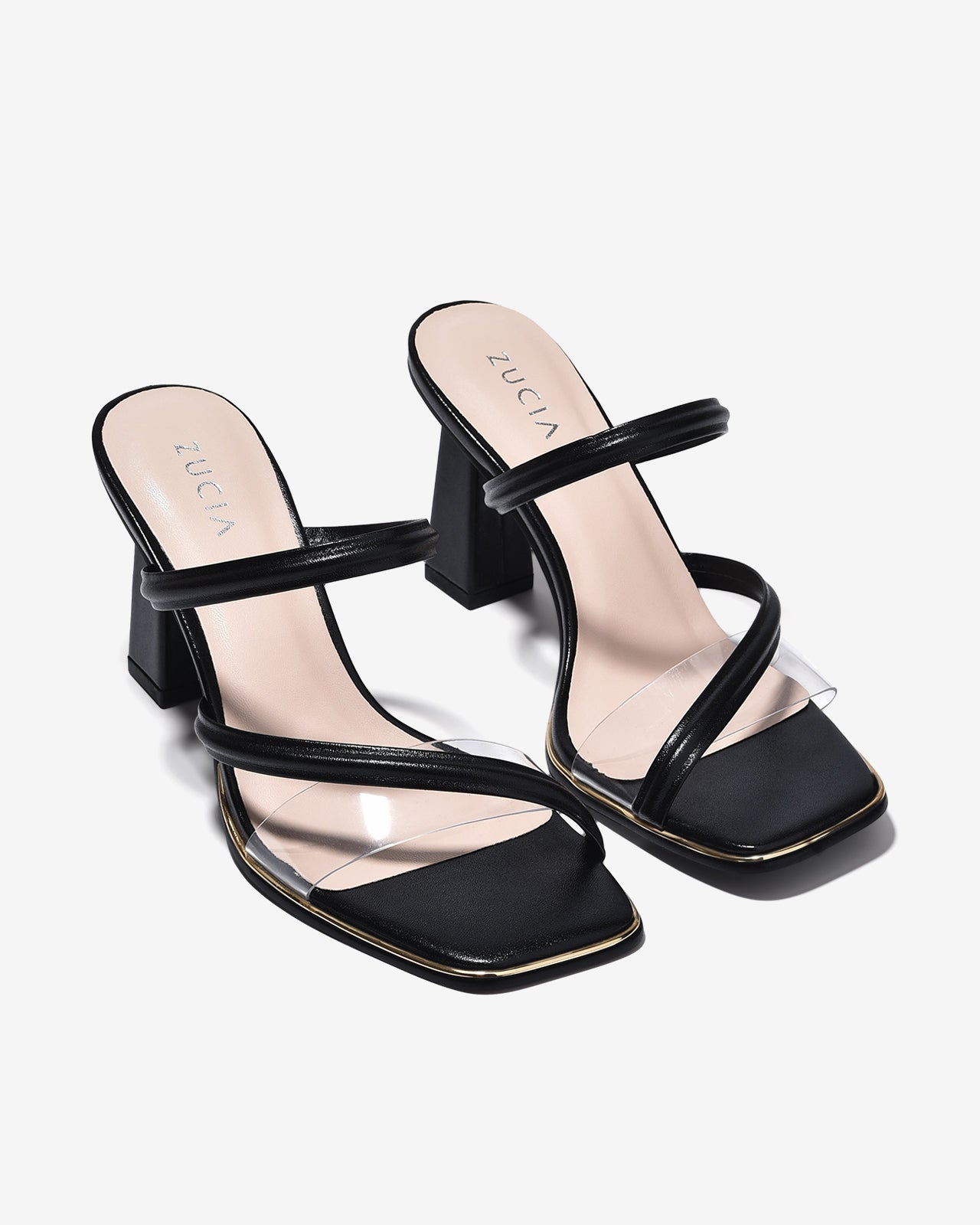Dép Cao Gót Zucia 9cm Quai Mảnh Phối Trong-DHLN4Đen Color1
