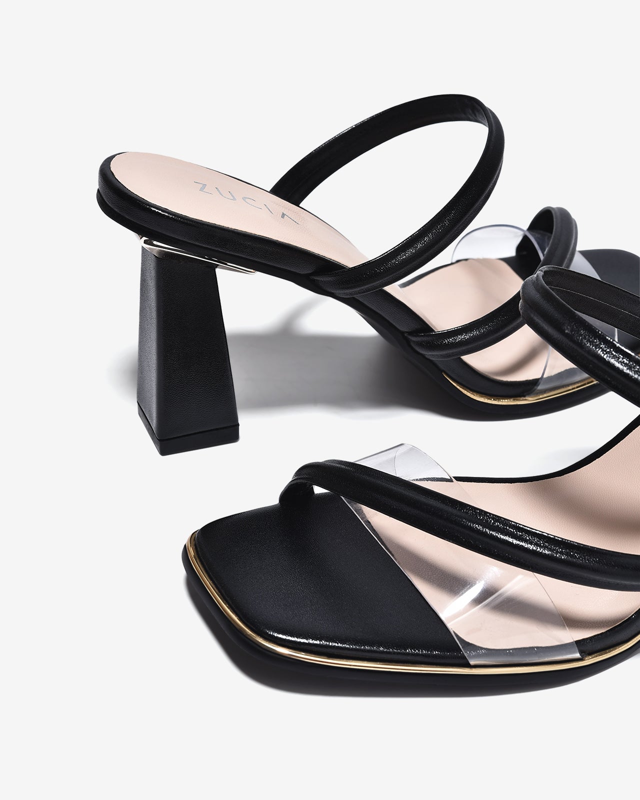 Dép Cao Gót Zucia 9cm Quai Mảnh Phối Trong-DHLN4Đen Color1