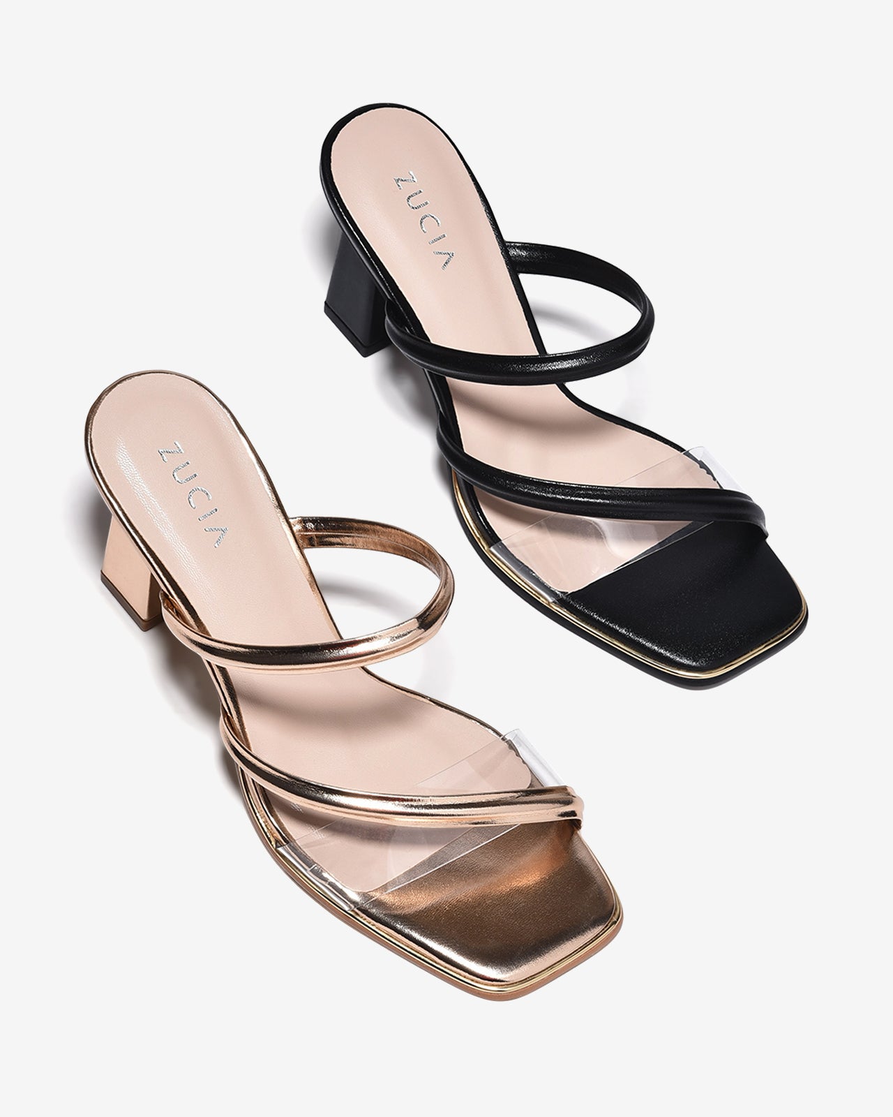Dép Cao Gót Zucia 9cm Quai Mảnh Phối Trong-DHLN4Đen Color1
