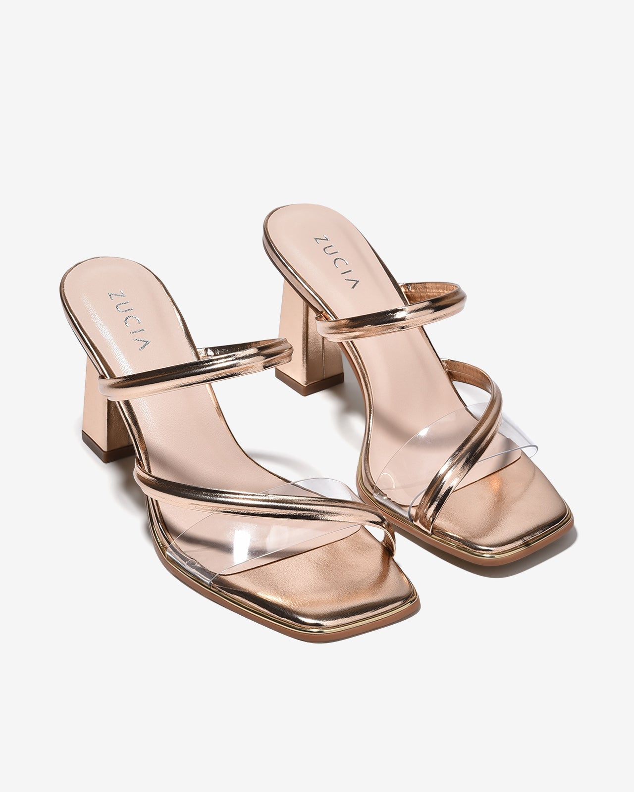 Dép Cao Gót Zucia 9cm Quai Mảnh Phối Trong-DHLN4Hồng Color1