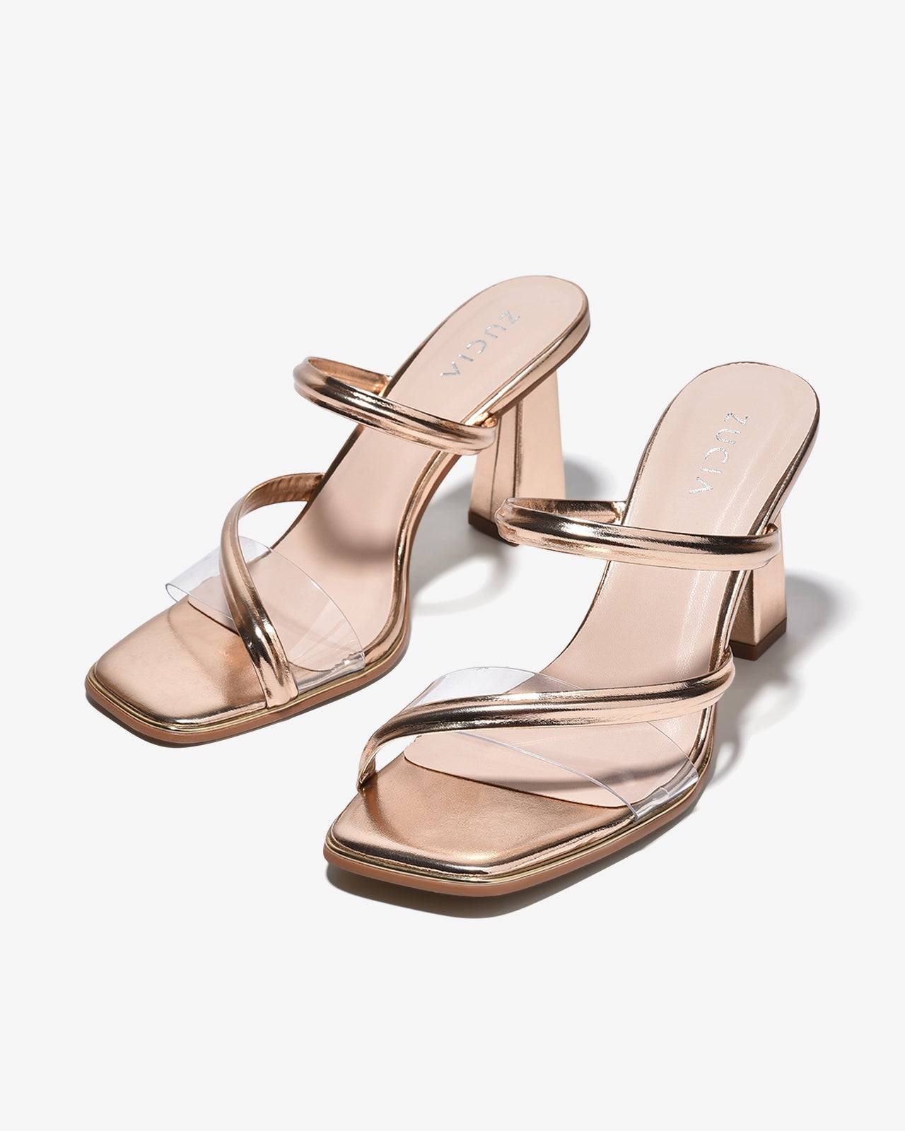 Dép Cao Gót Zucia 9cm Quai Mảnh Phối Trong-DHLN4Hồng Color1