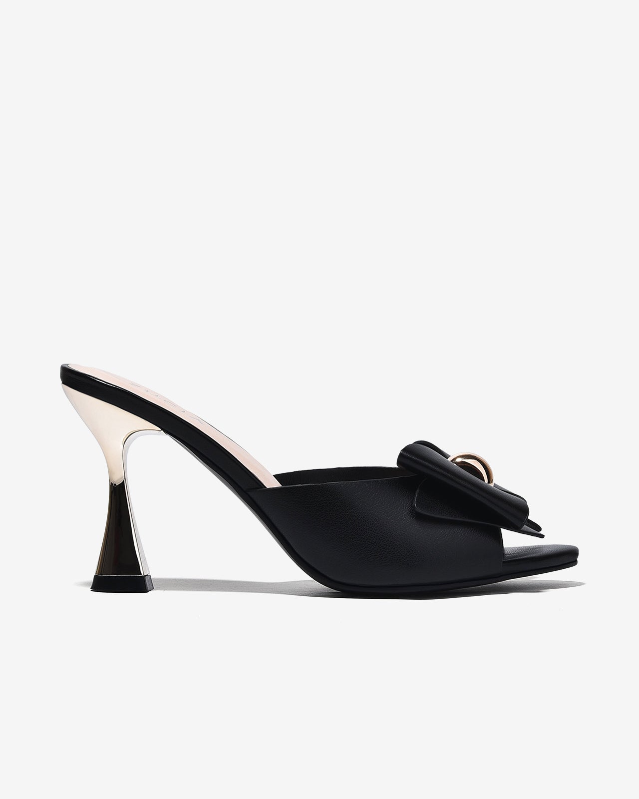 Dép Cao Gót Zucia 9cm Quai Nơ Lớn-DHLN5Đen Color1First
