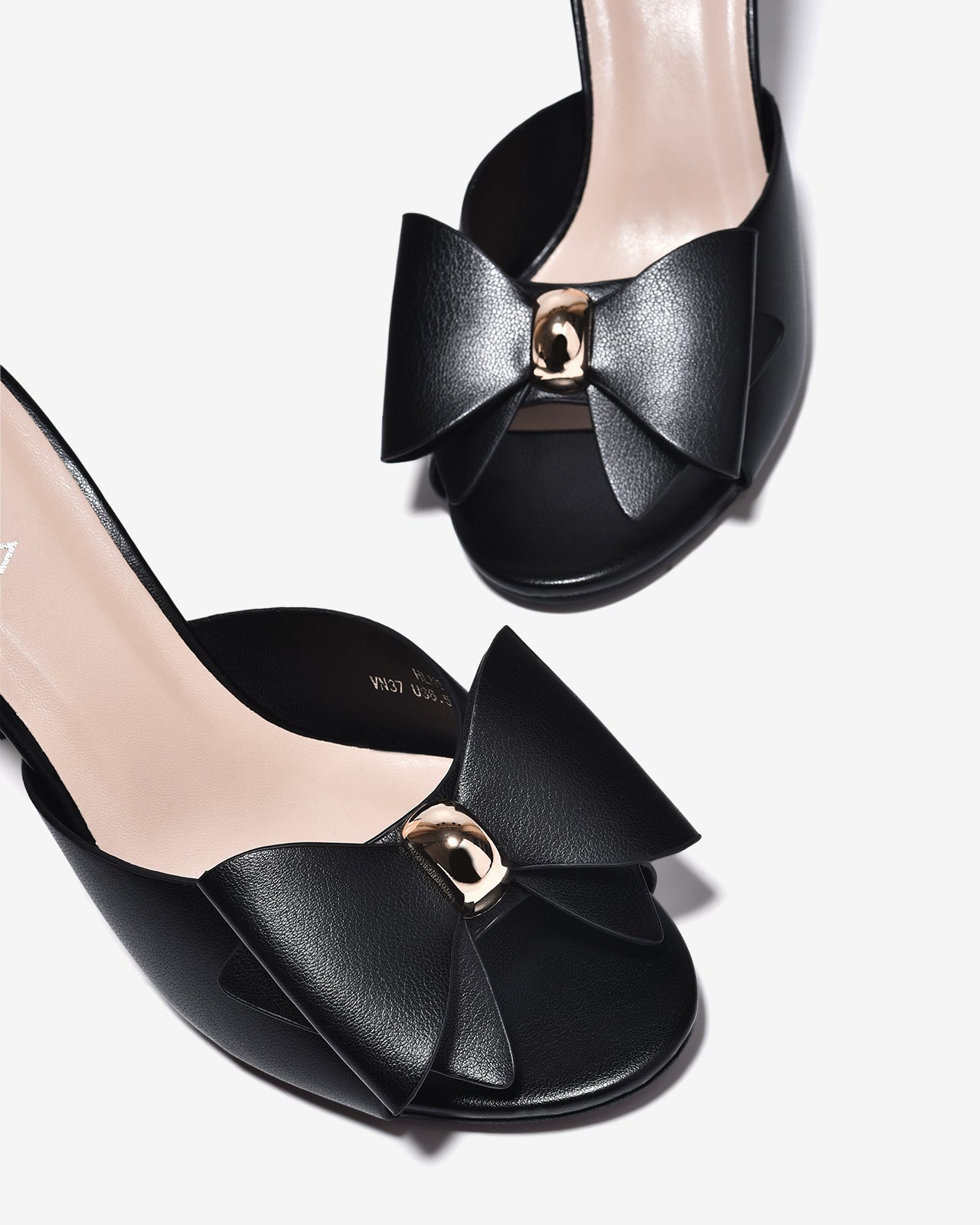 Dép Cao Gót Zucia 9cm Quai Nơ Lớn-DHLN5Đen Color1