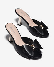 Dép Cao Gót Zucia 9cm Quai Nơ Lớn-DHLN5Đen Color1