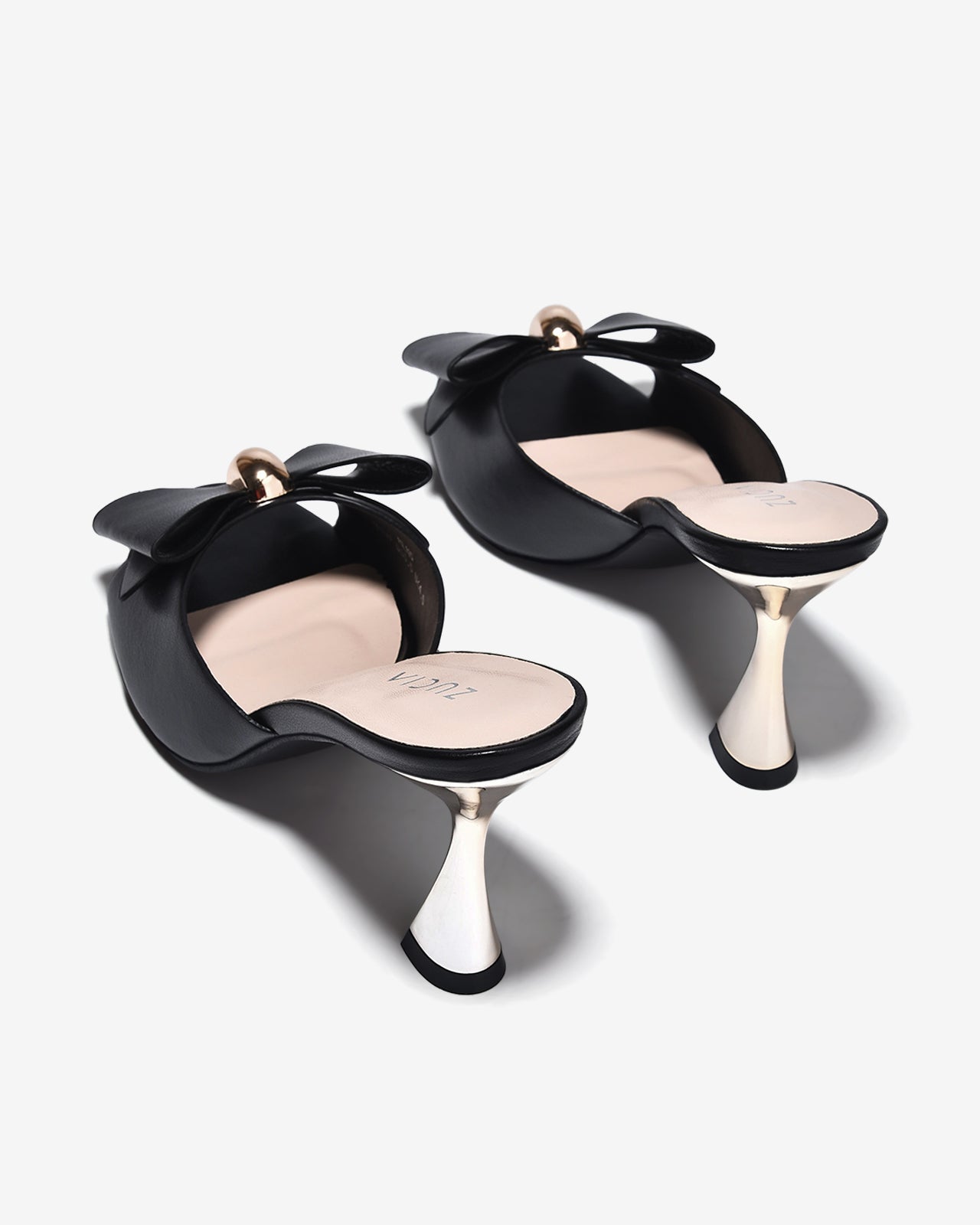 Dép Cao Gót Zucia 9cm Quai Nơ Lớn-DHLN5Đen Color1