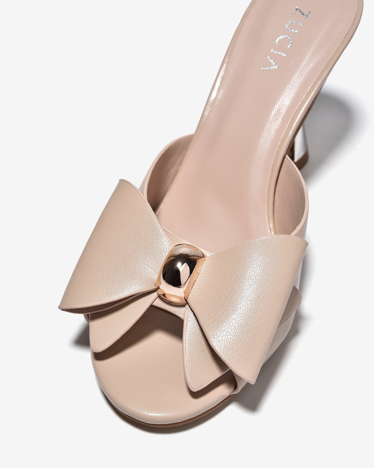Dép Cao Gót Zucia 9cm Quai Nơ Lớn-DHLN5Kem Color1
