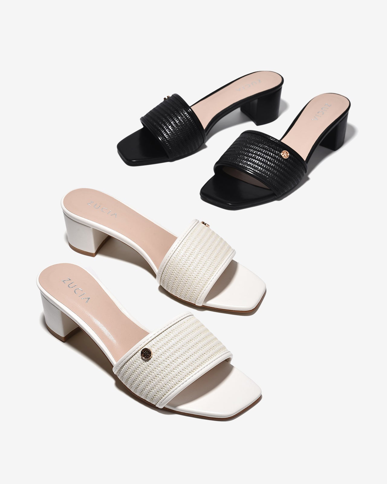 Dép Cao Gót Zucia Gót 5CM Phối Vân Đan-DHLN6Đen Color1