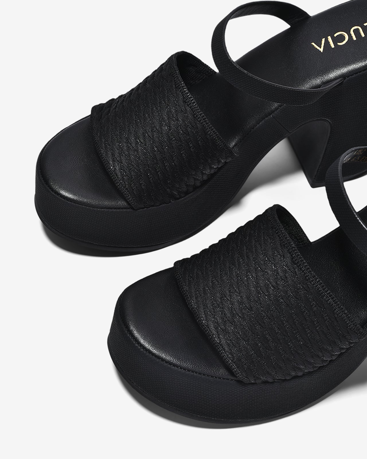 Dép Cao Gót Nữ Zucia Platform Quai Mềm-DRXB2-Đen Color1