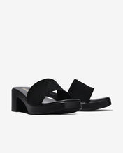 Dép Cao Gót Nữ Zucia Quai Ngang Thêu Logo Chỉ Nổi-DRXB4-Đen Color1