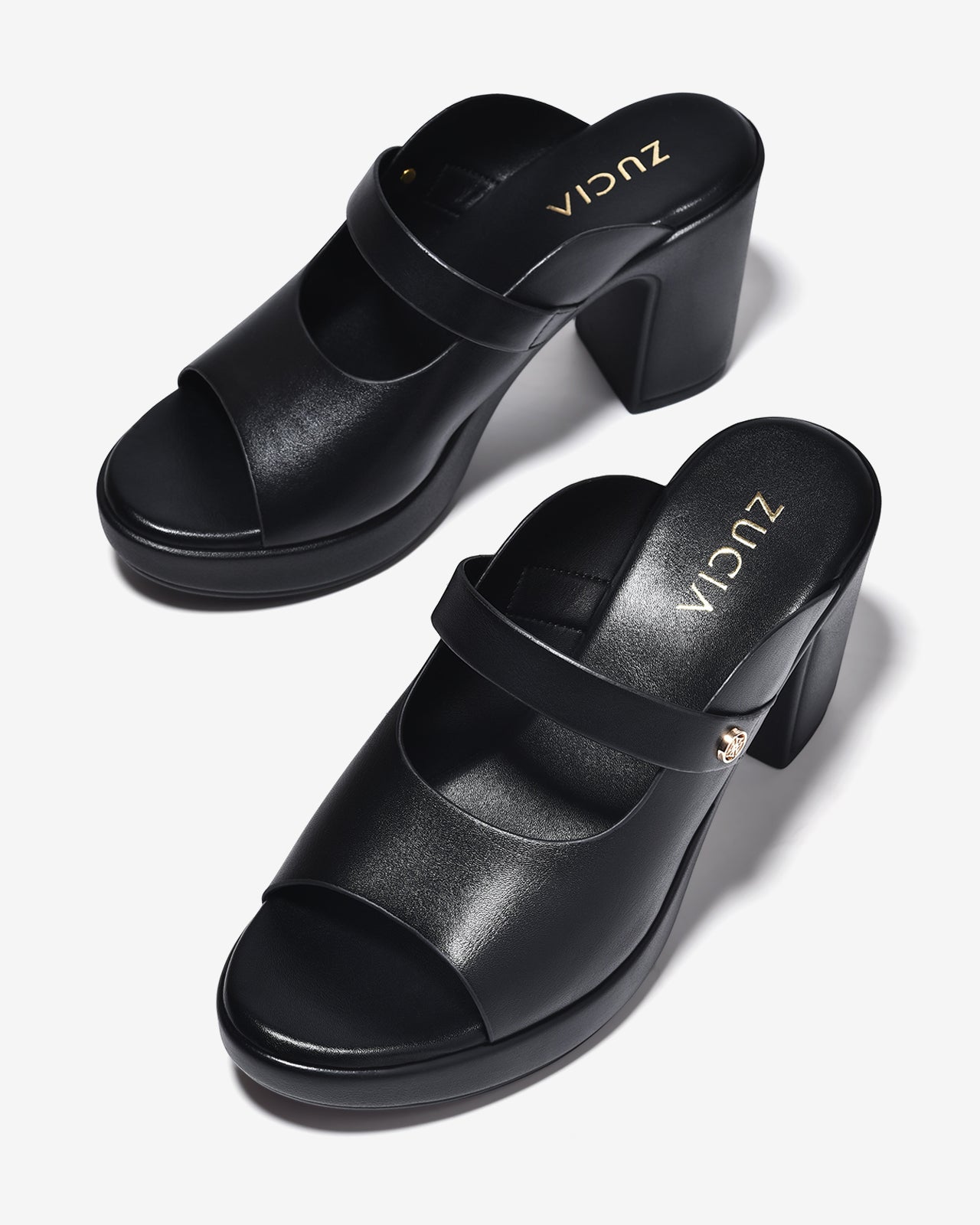 Dép Cao Gót Zucia Đế Trụ 9cm Êm Nhẹ-DRXE7Đen Color1