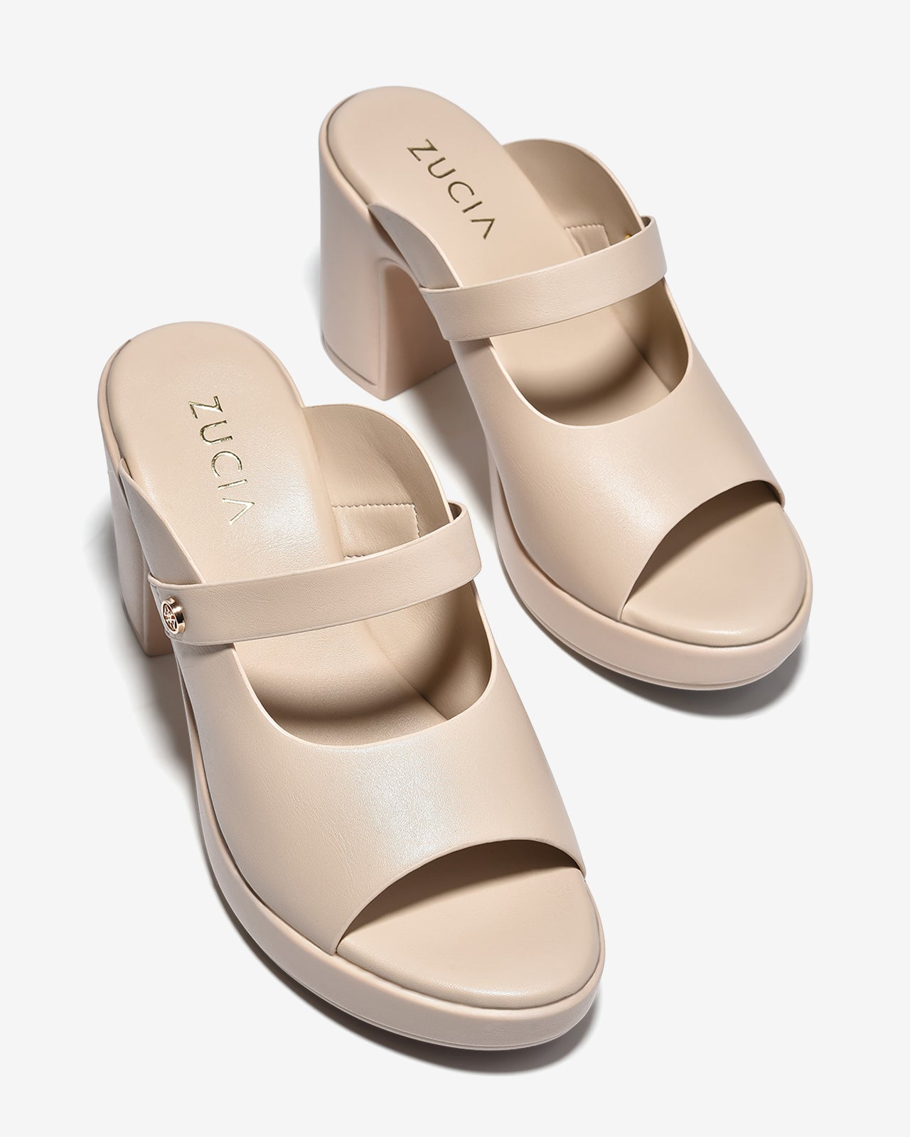 Dép Cao Gót Zucia Đế Trụ 9cm Êm Nhẹ-DRXE7Kem Color1