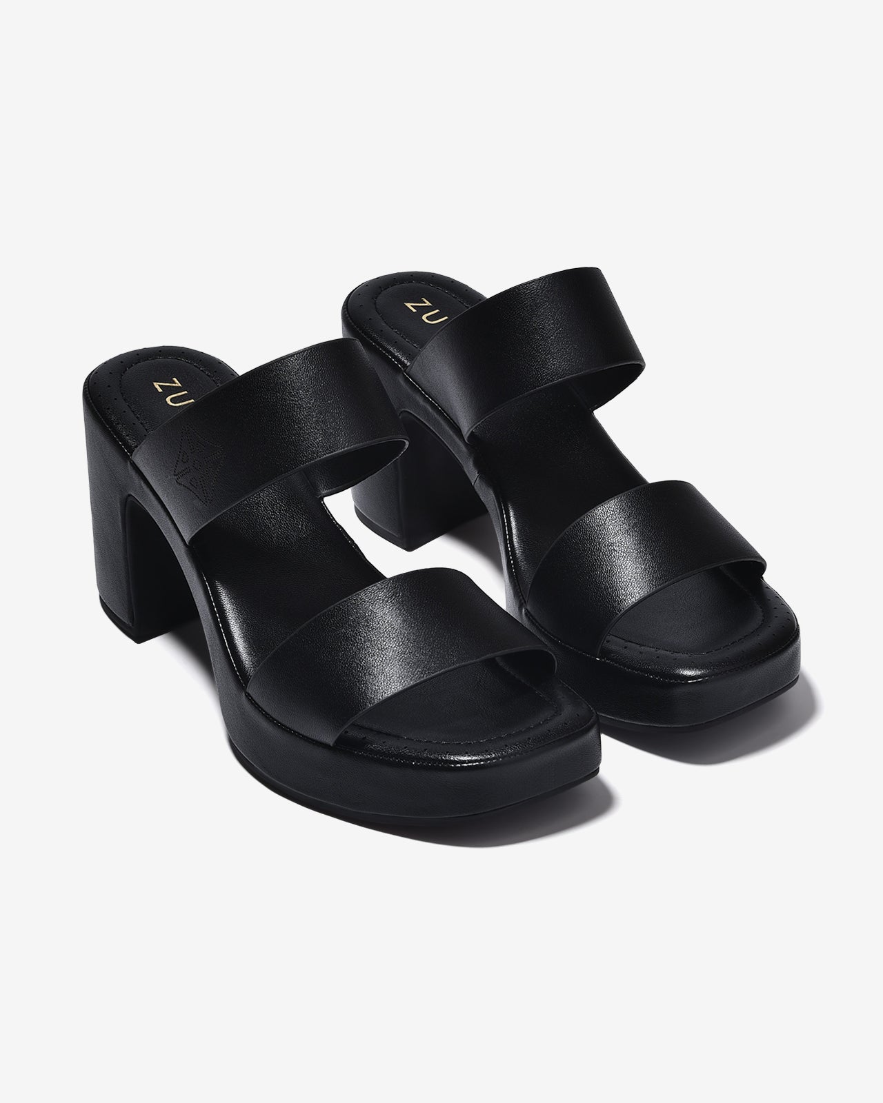 Dép Cao Gót Zucia Đế Êm 8cm Quai Đôi-DRXF1Đen Color1