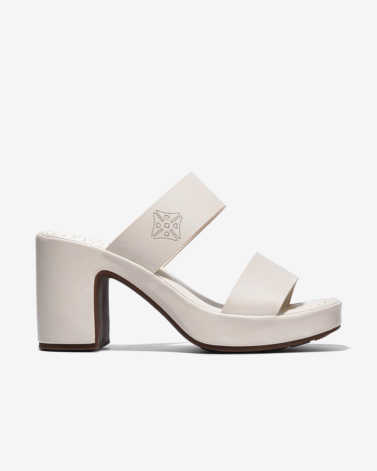 Dép Cao Gót Zucia Đế Êm 8cm Quai Đôi-DRXF1Kem Color1First